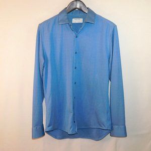 MINISTRY Men's Button Down Shirt Size Medium Slim  Blue